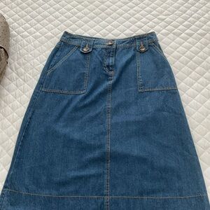 Kim Rogers Blue A-Line Denim Skirt
